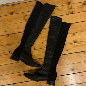 Wittner Black Leather Over the Knee Boots
